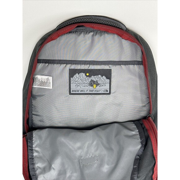The North Face Backpack Gray Red BookBag Mitsubishi Capital - Picture 5 of 8